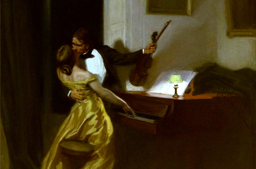 René François Xavier Prinet, Sonata Kreutzer, óleo sobre lienzo. Date 1901