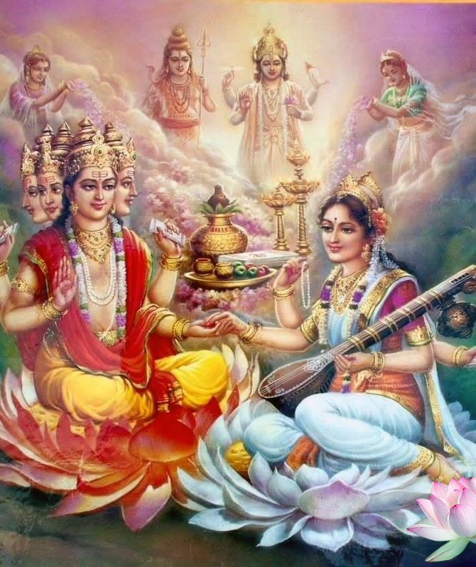 Brahma and Saraswati