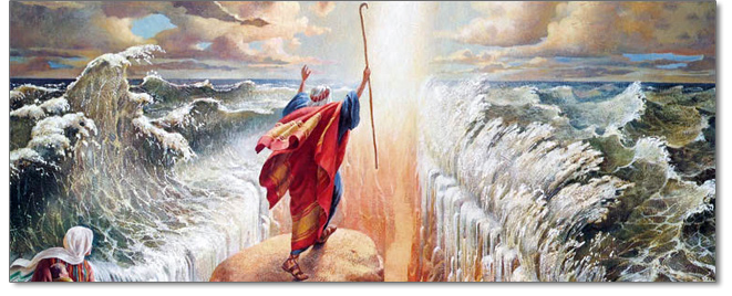 moses parting the red sea