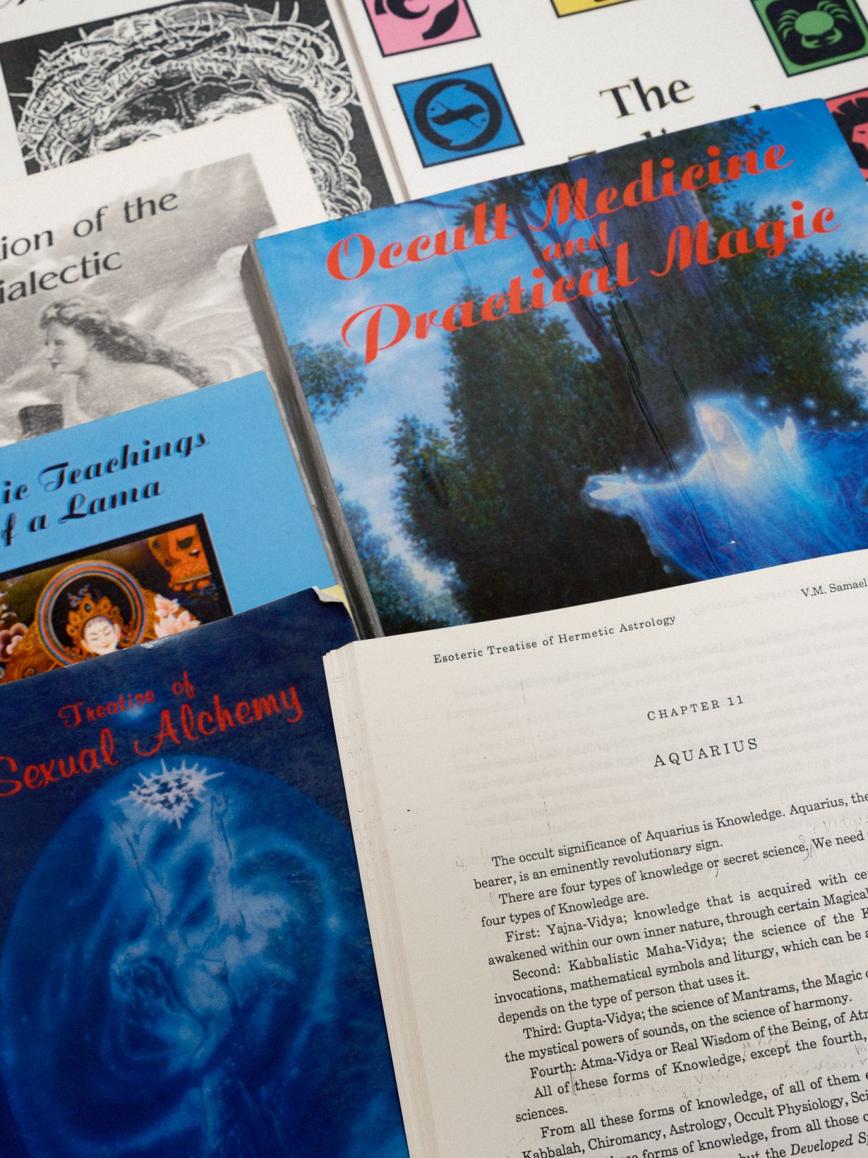 A selection of the first books made by Glorian's translator.